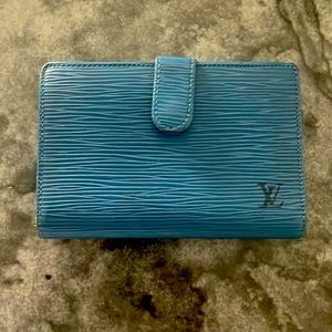 Louis Vuitton Blue Epi Compact Kisslock wallet